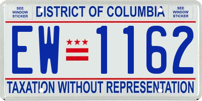 DC license plate EW1162