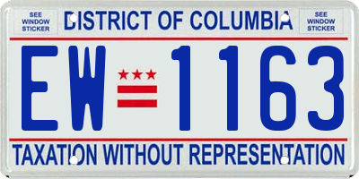 DC license plate EW1163