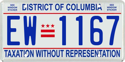 DC license plate EW1167