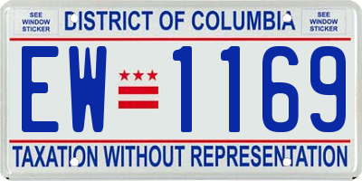 DC license plate EW1169