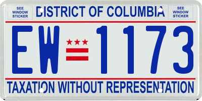 DC license plate EW1173