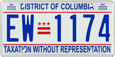 DC license plate EW1174