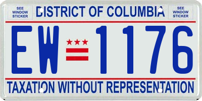 DC license plate EW1176