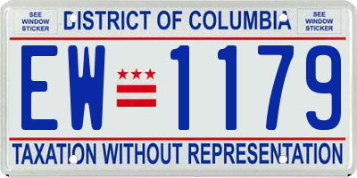 DC license plate EW1179