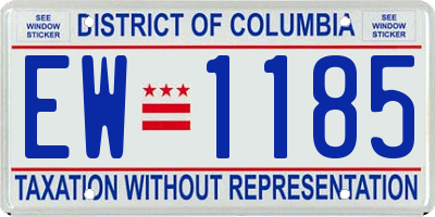 DC license plate EW1185