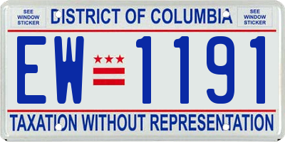 DC license plate EW1191