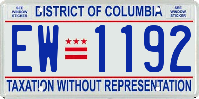 DC license plate EW1192