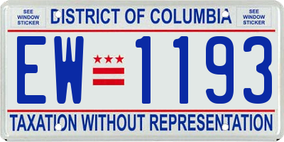 DC license plate EW1193