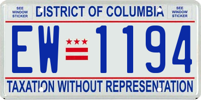 DC license plate EW1194