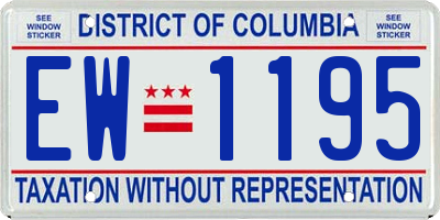 DC license plate EW1195