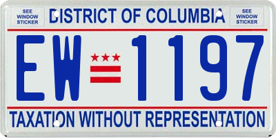 DC license plate EW1197