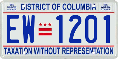 DC license plate EW1201