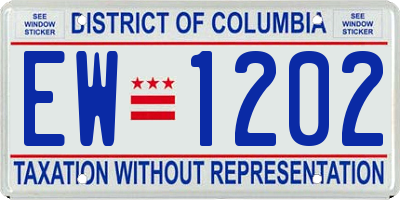 DC license plate EW1202