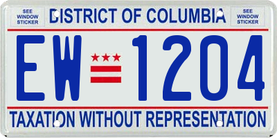 DC license plate EW1204