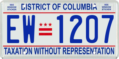 DC license plate EW1207