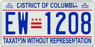 DC license plate EW1208