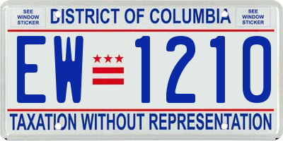 DC license plate EW1210