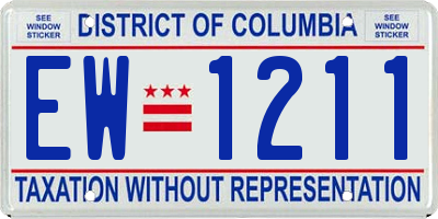 DC license plate EW1211