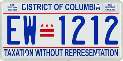 DC license plate EW1212