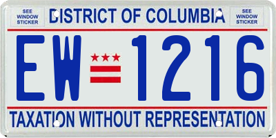 DC license plate EW1216