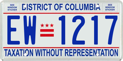 DC license plate EW1217