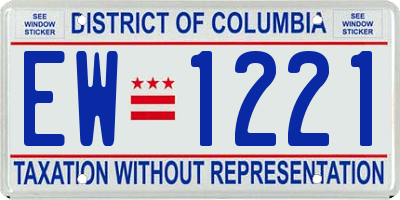 DC license plate EW1221