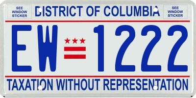 DC license plate EW1222