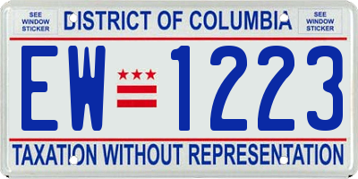 DC license plate EW1223