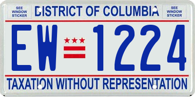 DC license plate EW1224