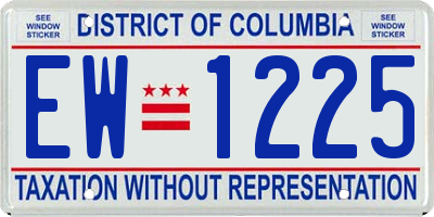 DC license plate EW1225