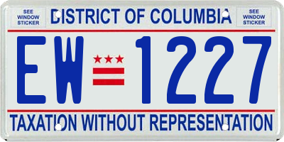 DC license plate EW1227