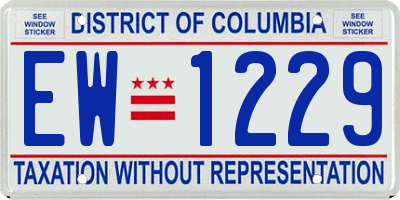 DC license plate EW1229
