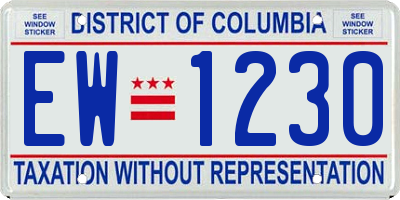 DC license plate EW1230