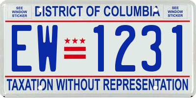 DC license plate EW1231