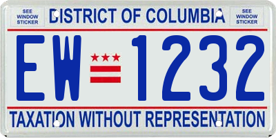 DC license plate EW1232