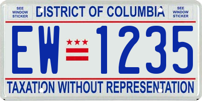 DC license plate EW1235