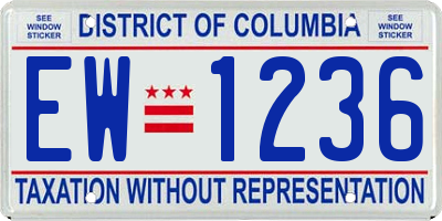 DC license plate EW1236