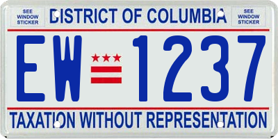 DC license plate EW1237