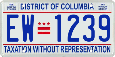 DC license plate EW1239