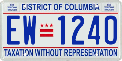 DC license plate EW1240