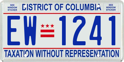 DC license plate EW1241