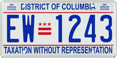 DC license plate EW1243