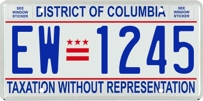 DC license plate EW1245