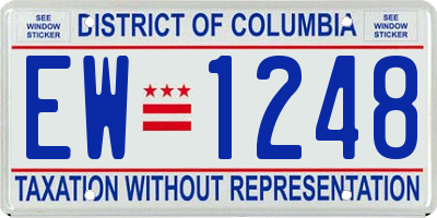 DC license plate EW1248