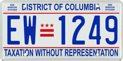 DC license plate EW1249