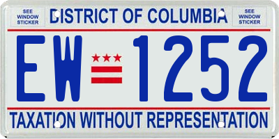 DC license plate EW1252
