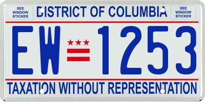 DC license plate EW1253