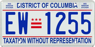 DC license plate EW1255