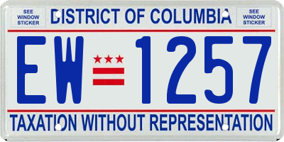 DC license plate EW1257