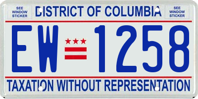 DC license plate EW1258